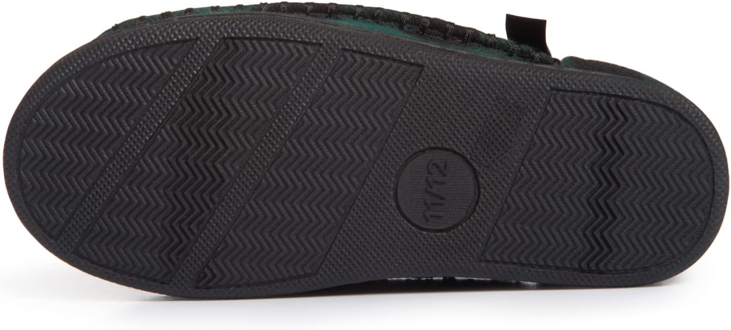 image:imageLucky Brand Boys Buffalo Plaid Memory Foam Clog Slippers Non Slip Rubber Sole House Shoes Kids Cozy Fluffy Bedroom ClogsHunter Green
