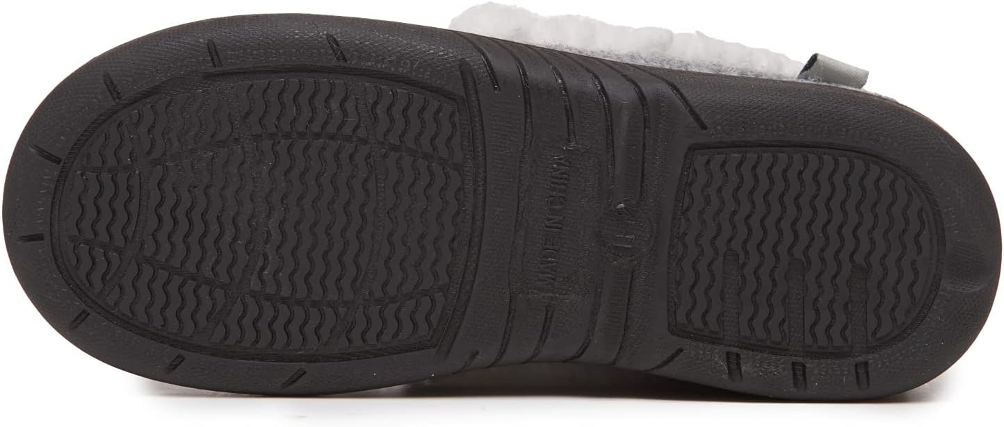 image:imageLucky Brand Boys Faux Wool Aline House Shoes for Kids Memory Foam SlippersGreyWhite