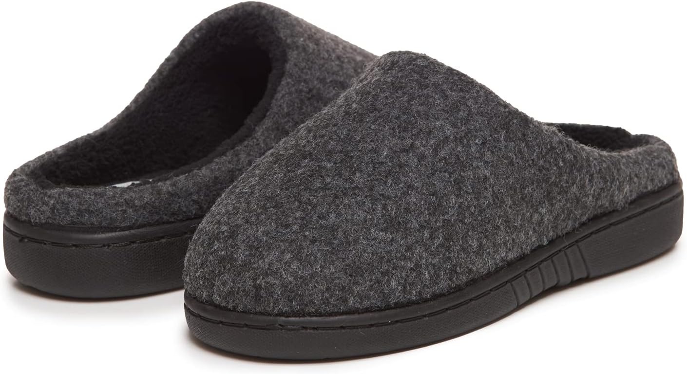 image:imageLucky Brand Boys Faux Wool Clog Slippers with Memory FoamBlack