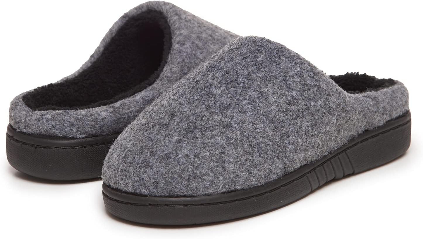 image:imageLucky Brand Boys Faux Wool Clog Slippers with Memory FoamGrey