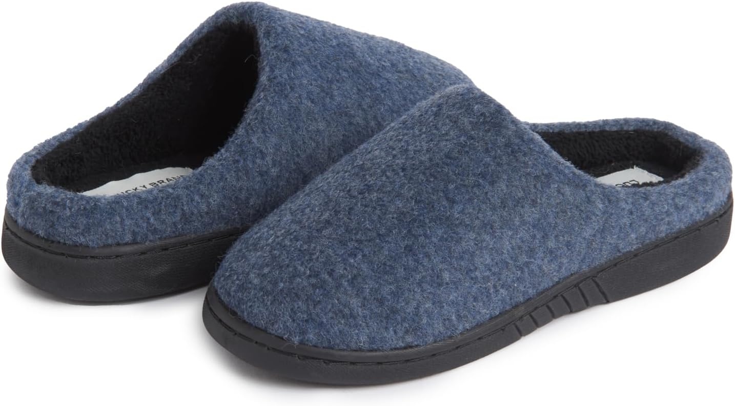 image:imageLucky Brand Boys Faux Wool Clog Slippers with Memory FoamNavy