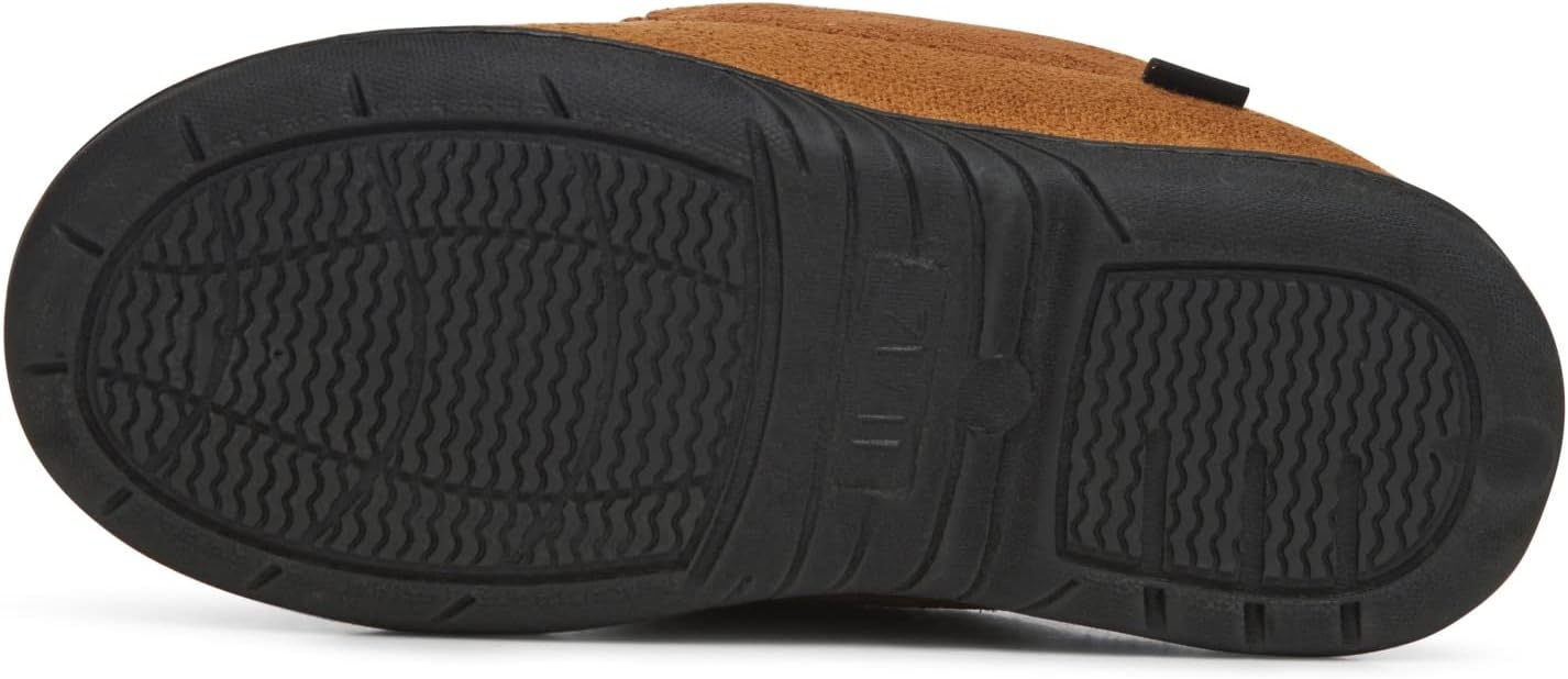 image:imageLucky Brand Boys Micro Suede Fuzzy Lined Moccasin Slippers for KidsTan