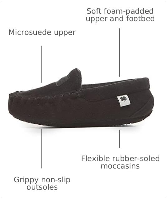 image:imageLucky Brand Boys MicroSuede Moccasin Loafer SlippersBlack