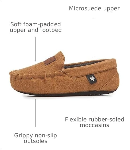 image:imageLucky Brand Boys MicroSuede Moccasin Loafer SlippersTan