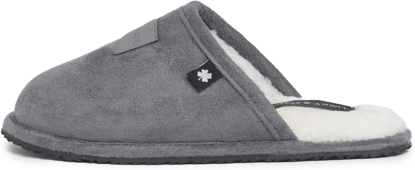 image:imageLucky Brand Boys MicroSuede Scuff Slippers Kids House Shoes with Plush LiningGrey