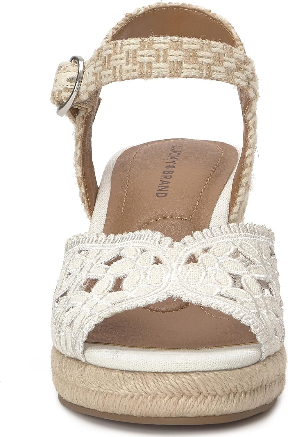 image:imageLucky Brand Coyna Floral Espadrille Wedge SandalsWhite