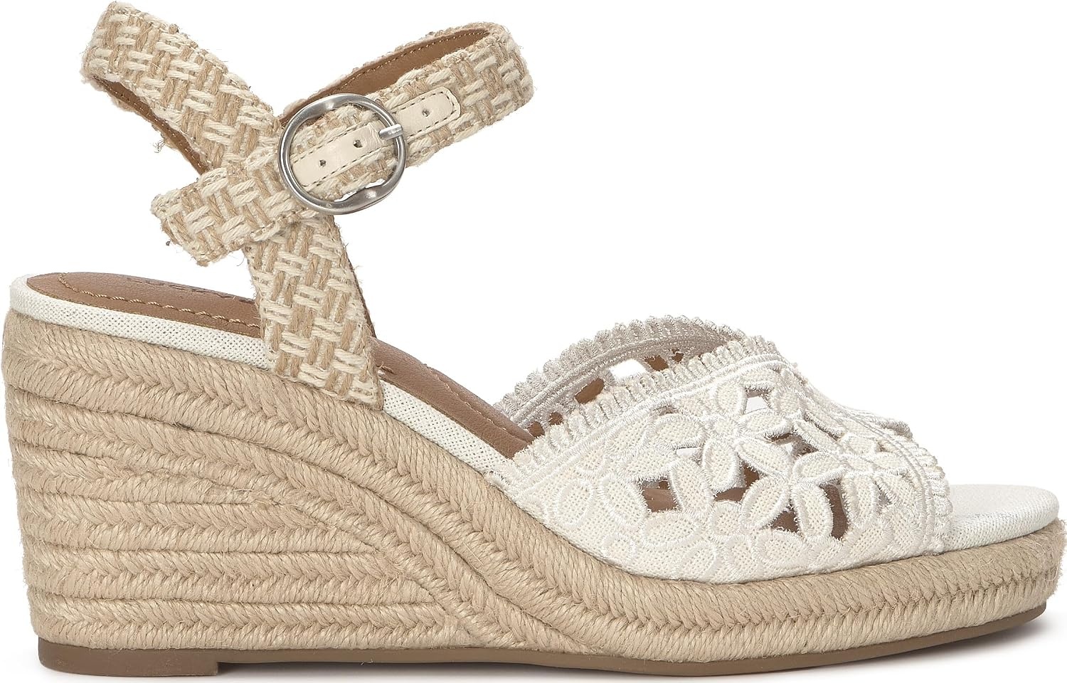image:imageLucky Brand Coyna Floral Espadrille Wedge SandalsWhite