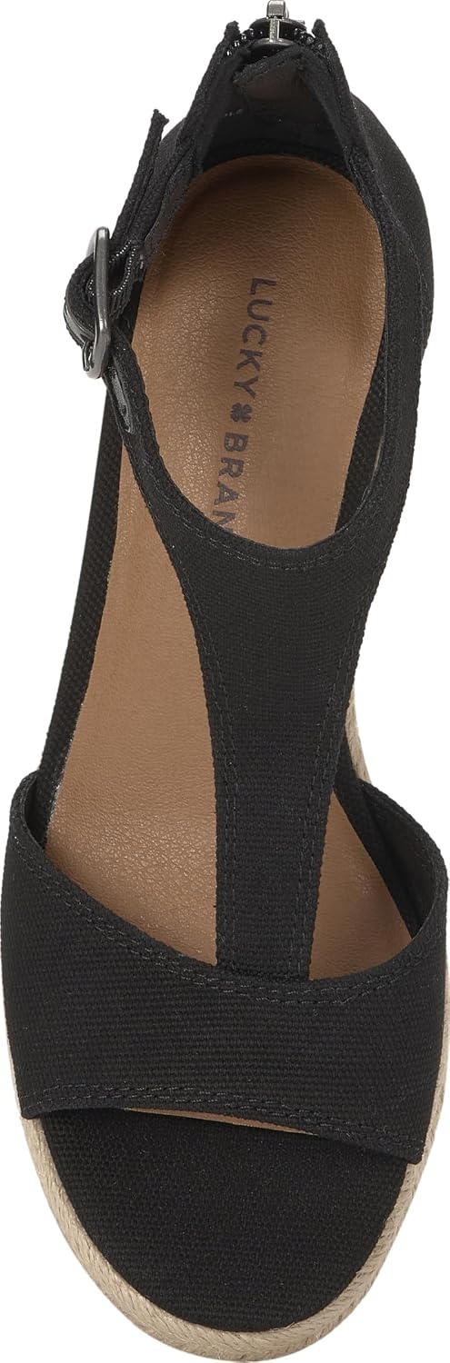image:imageLucky Brand Cyleste TStrap Wedge SandalsBlack
