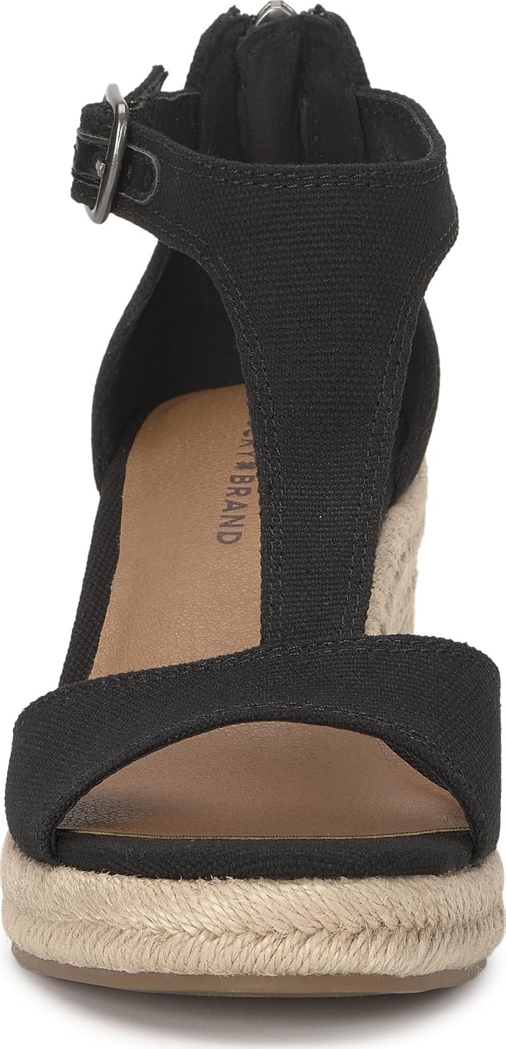 image:imageLucky Brand Cyleste TStrap Wedge SandalsBlack