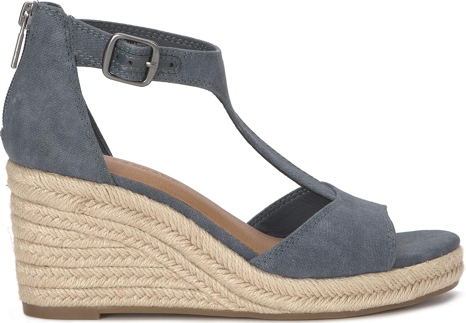 image:imageLucky Brand Cyleste TStrap Wedge SandalsNavy