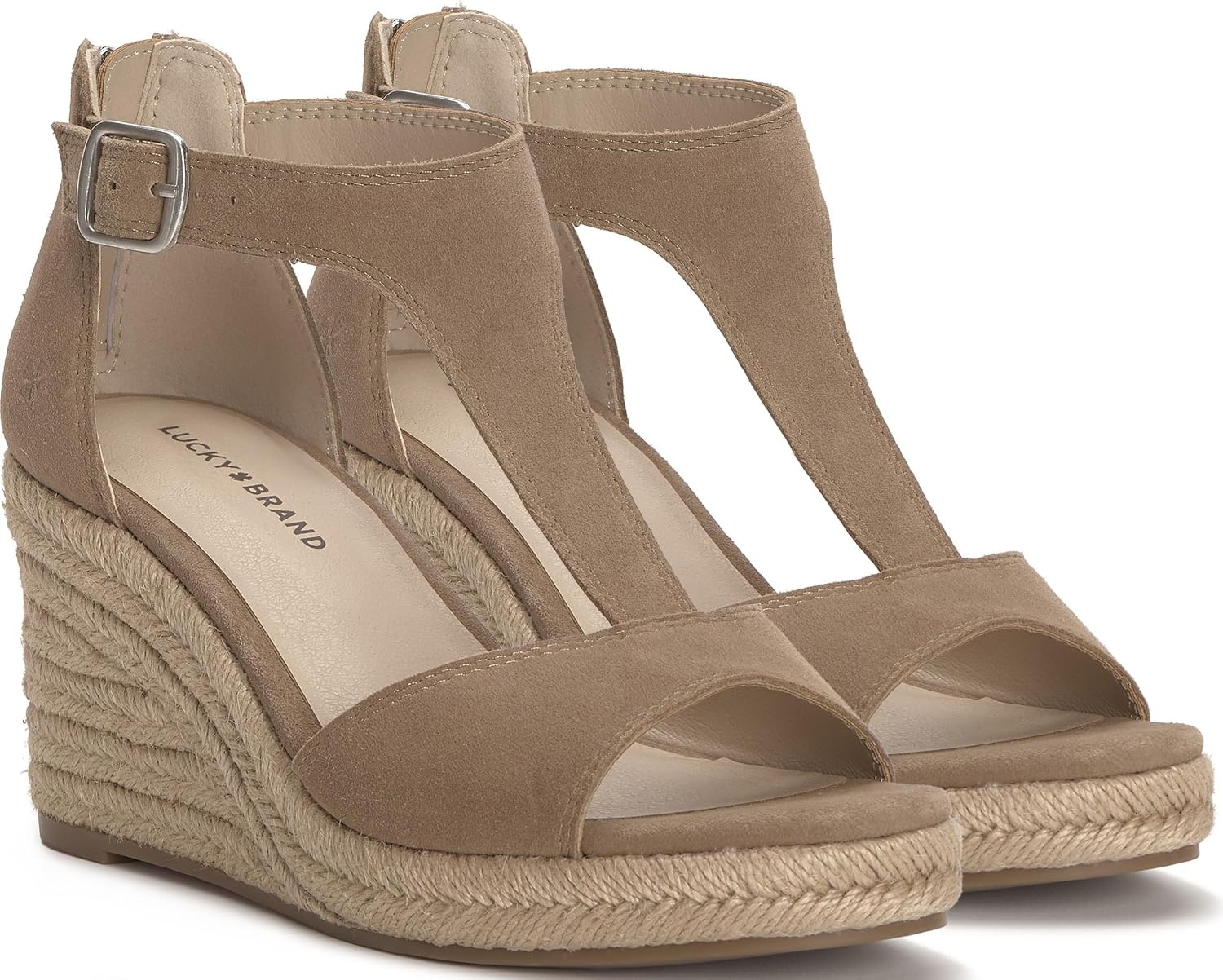image:imageLucky Brand Cyleste TStrap Wedge SandalsPorcini