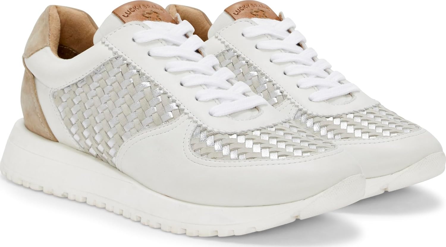 image:imageLucky Brand Deva Woven Leather SneakerWhite