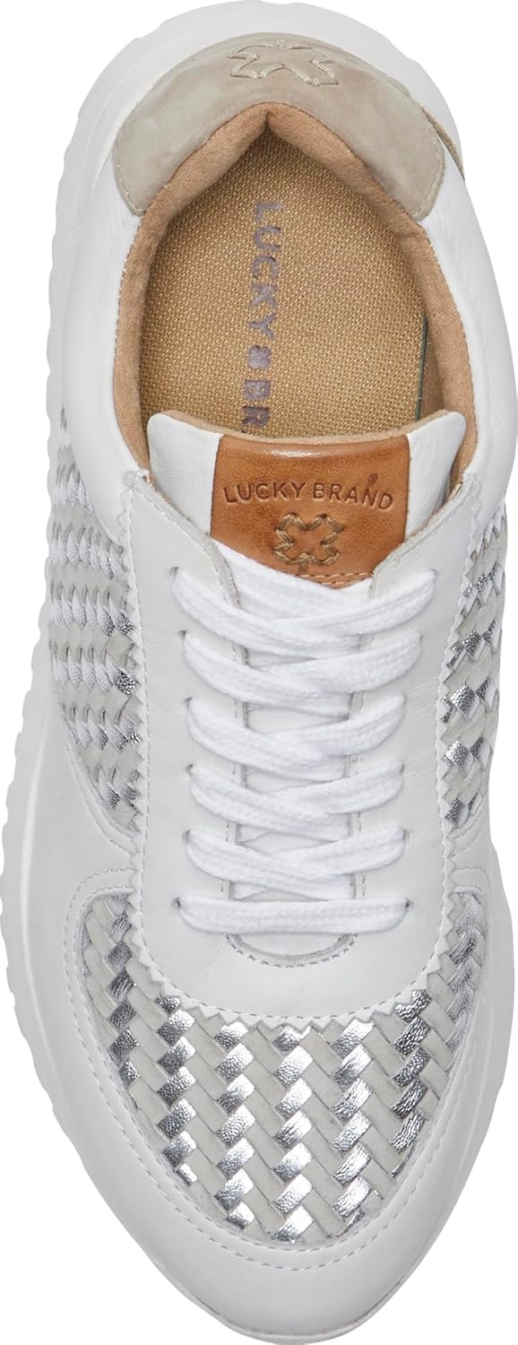 image:imageLucky Brand Deva Woven Leather SneakerWhite