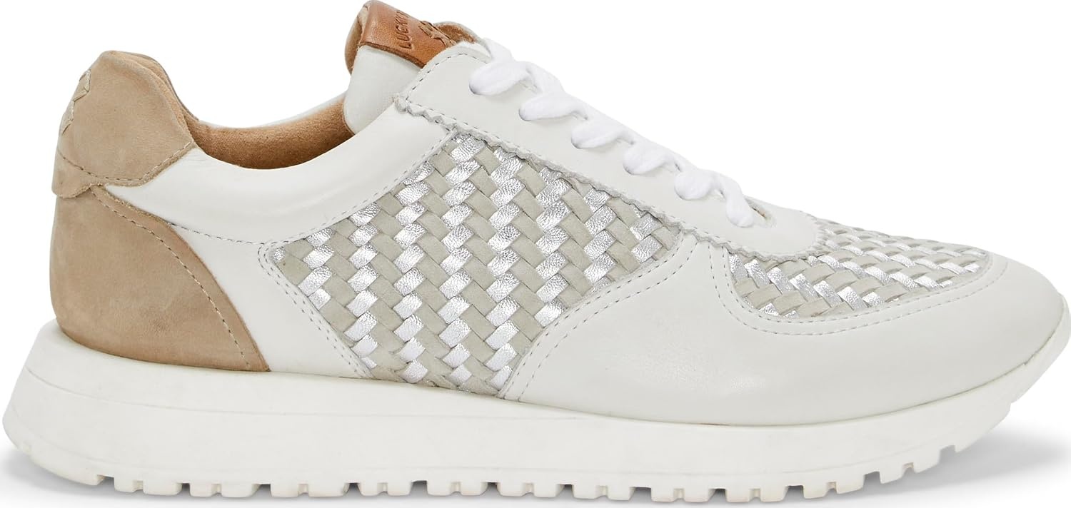 image:imageLucky Brand Deva Woven Leather SneakerWhite