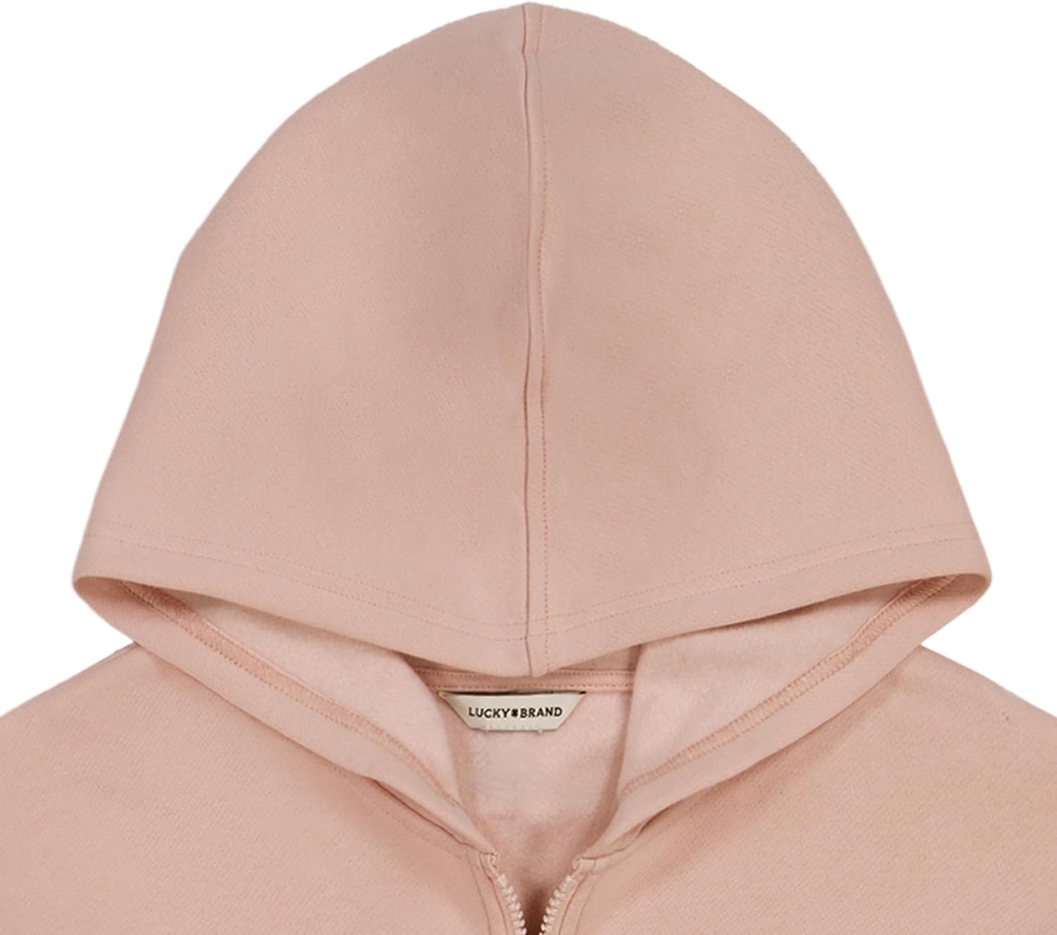 image:imageLucky Brand Girls Long Sleeve Fleece Full Zip Hoodie With Ribbed Cuffs amp WaistPeach Whip Wild West