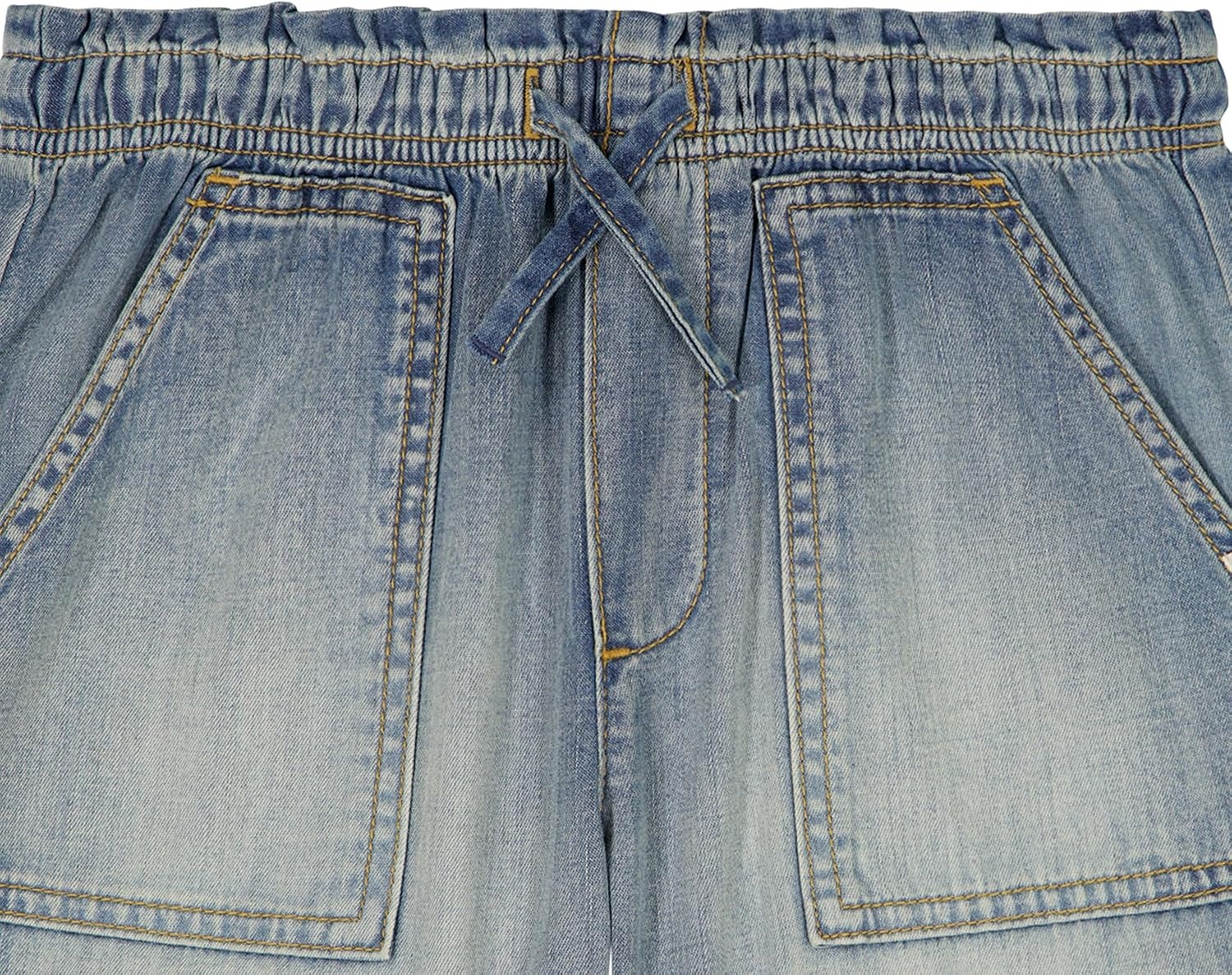 image:imageLucky Brand Girls Pullon Relaxed Fit Denim Weekend Short Paperbag Waist Porkchop PocketsTori Wash