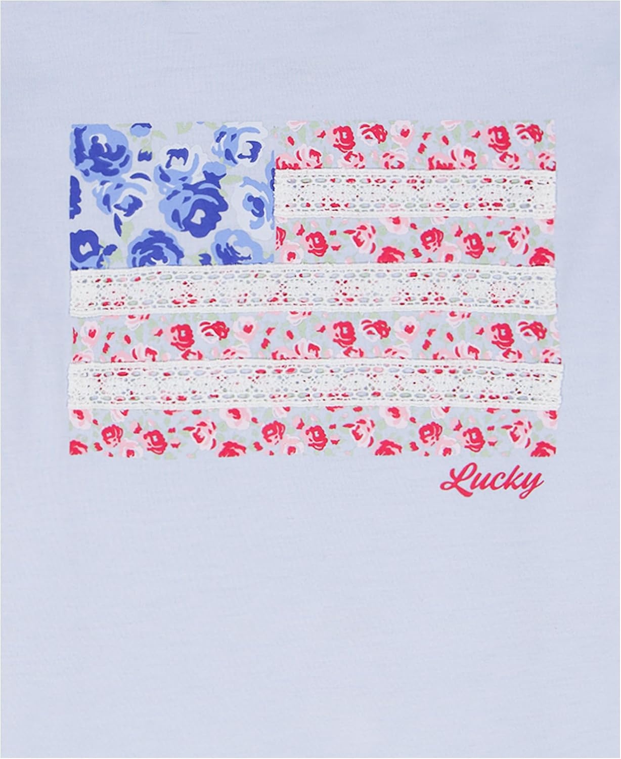 image:imageLucky Brand Girls Short Sleeve Graphic TShirt Tagless Cotton Tee with Fun DesignsHeather Crafted Flag