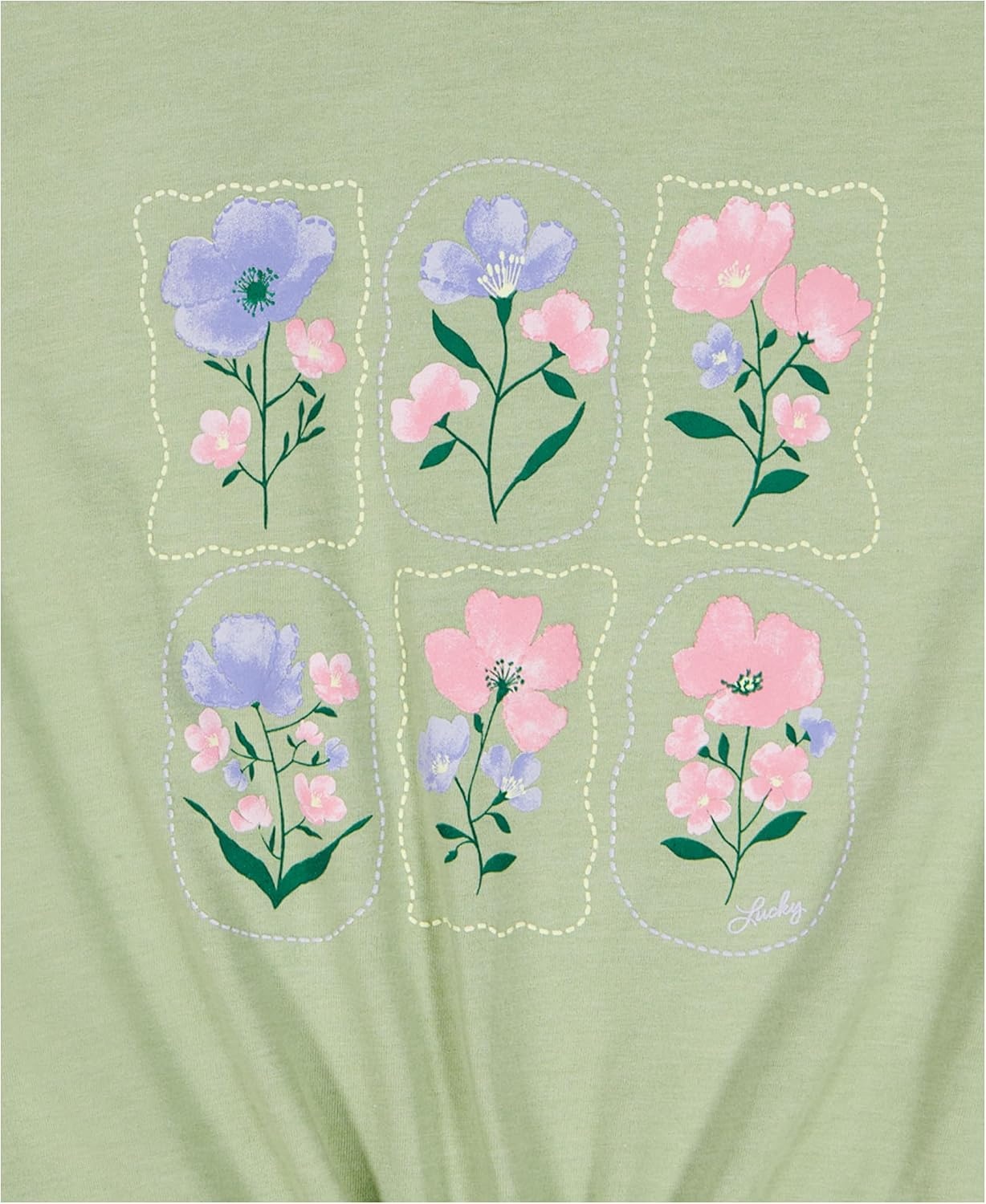 image:imageLucky Brand Girls Short Sleeve Graphic TShirt Tagless Cotton Tee with Fun DesignsSwamp Floral Stamp