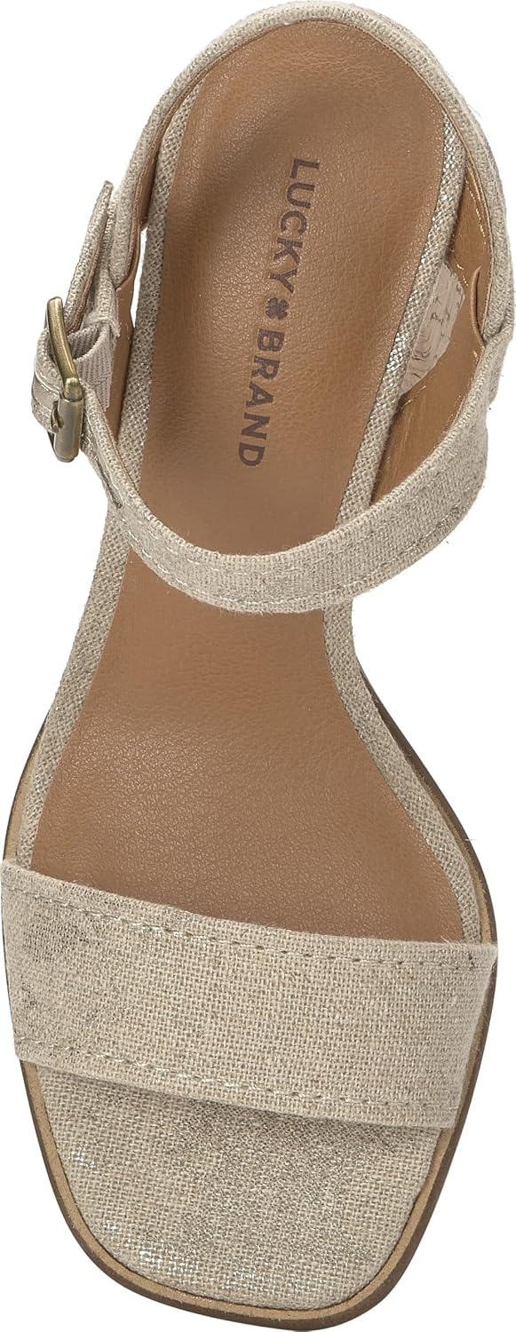 image:imageLucky Brand Hallia Ankle Strap SandalsNaturalPlatino
