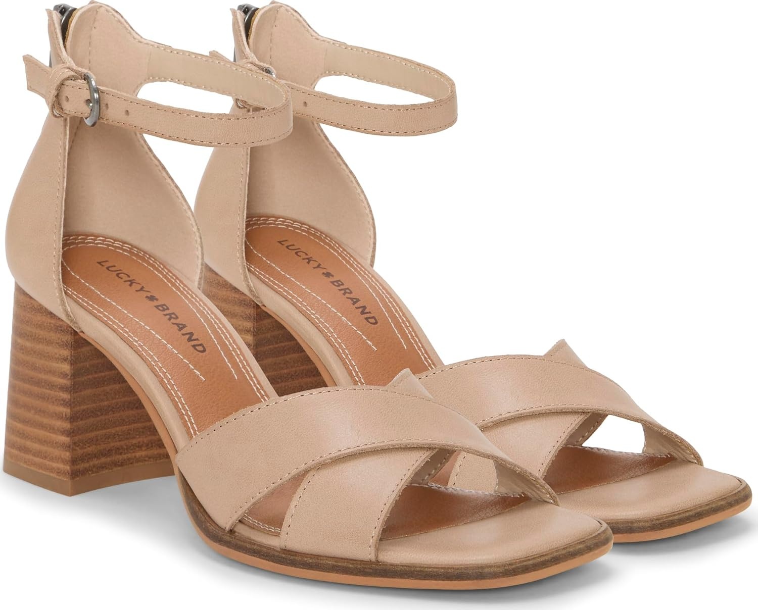 image:imageLucky Brand Herrika Cross Band High Heel SandalsSmoke Grey