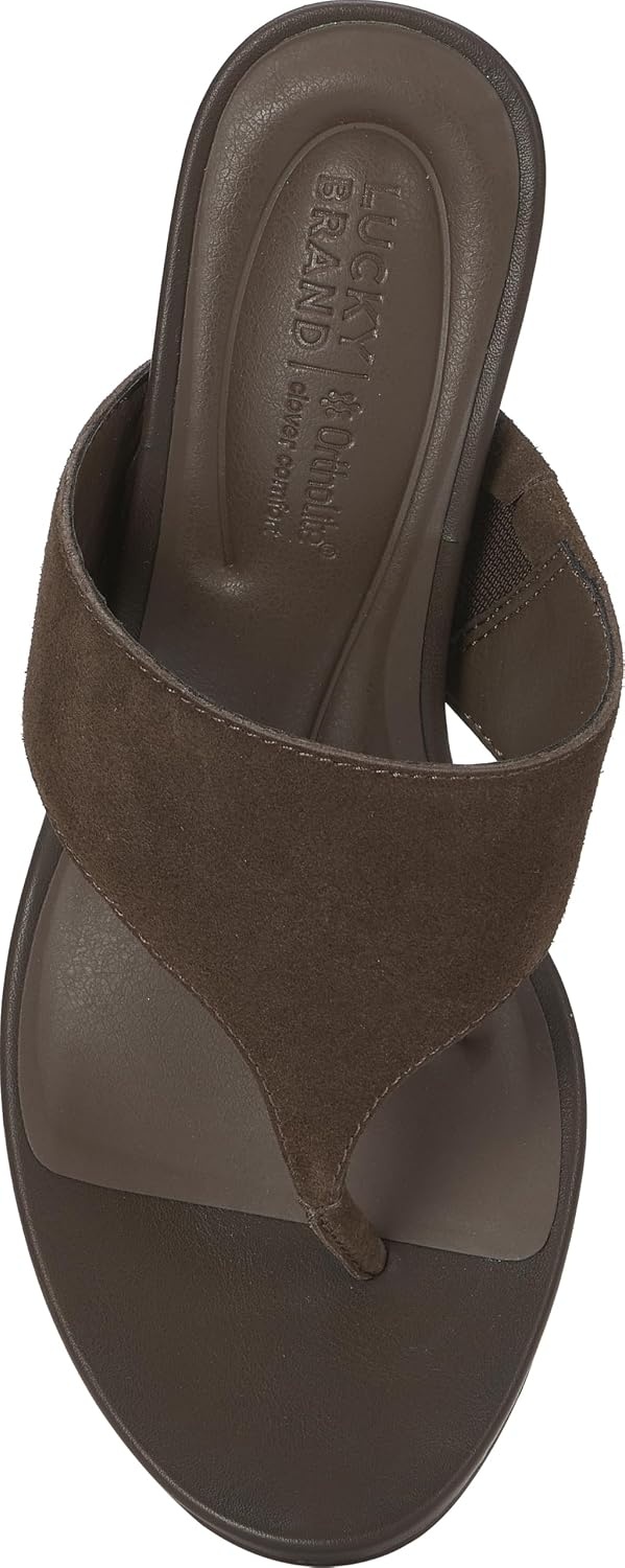 image:imageLucky Brand Libbie Wedge Thong SandalsChocolate