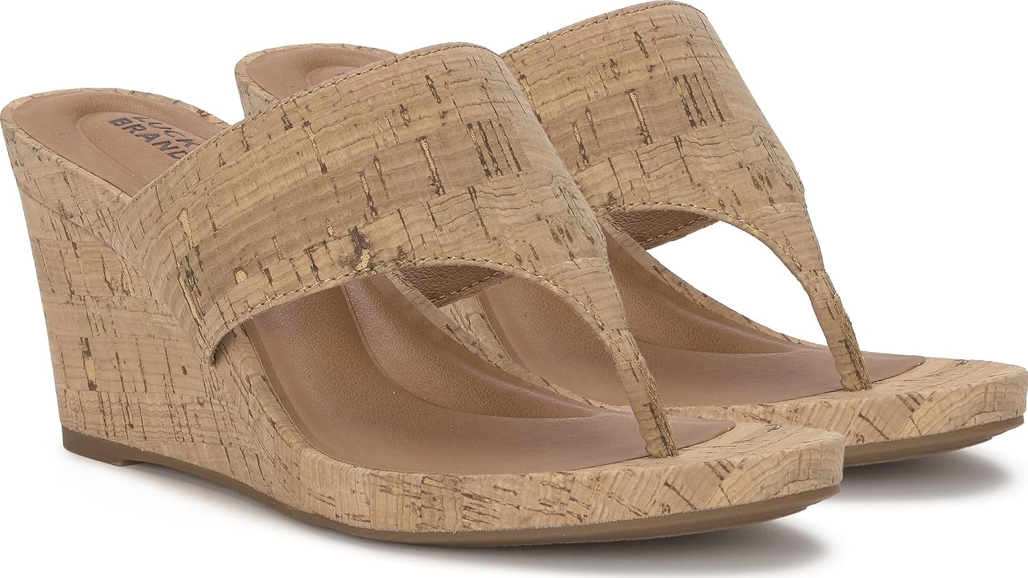 image:imageLucky Brand Libbie Wedge Thong SandalsNatural