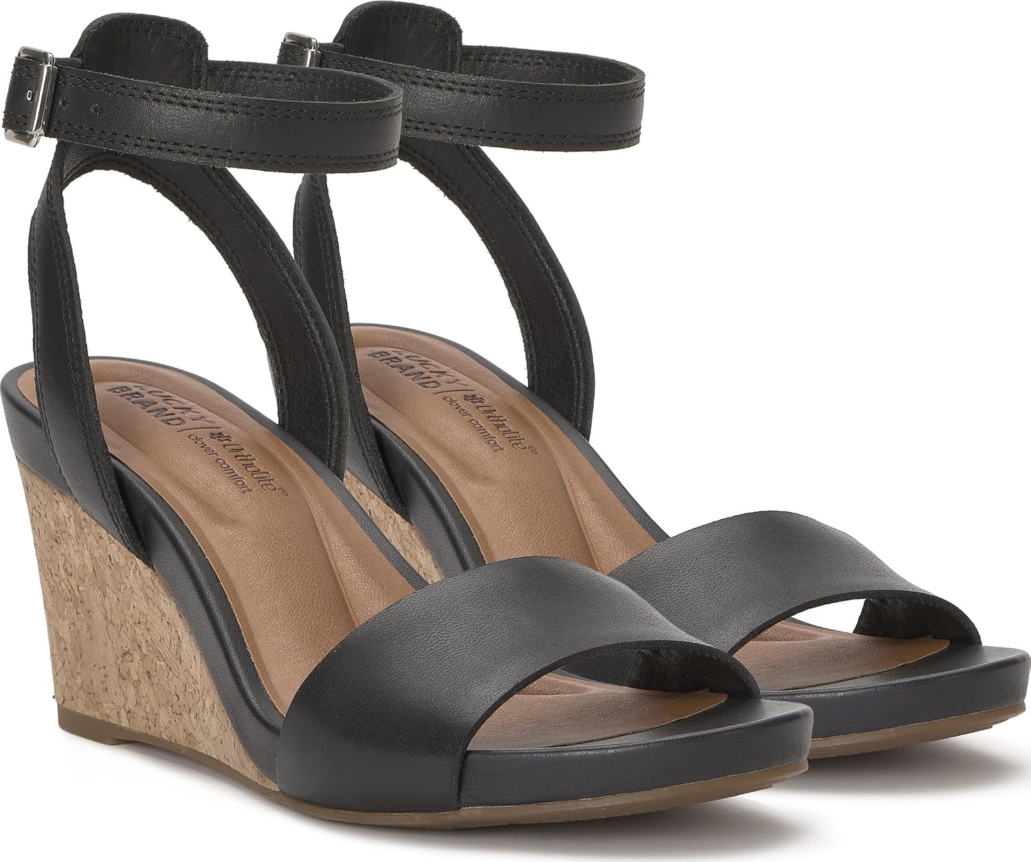 image:imageLucky Brand Lynda Cork Wedge SandalsBlack
