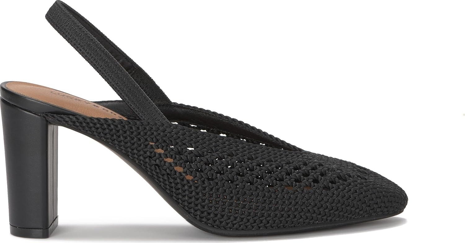 image:imageLucky Brand Melony Woven Slingback High HeelBlack
