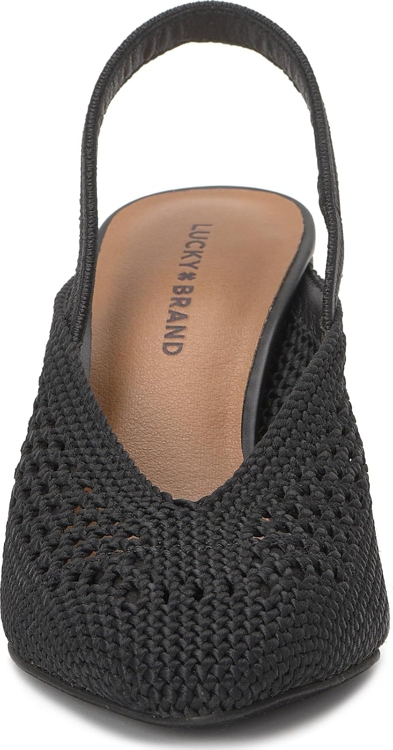 image:imageLucky Brand Melony Woven Slingback High HeelBlack