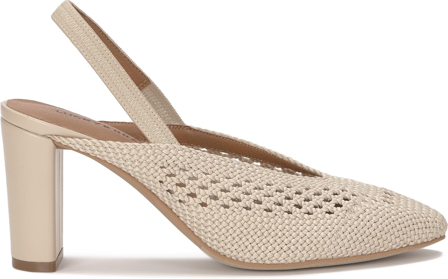 image:imageLucky Brand Melony Woven Slingback High HeelOffwhite