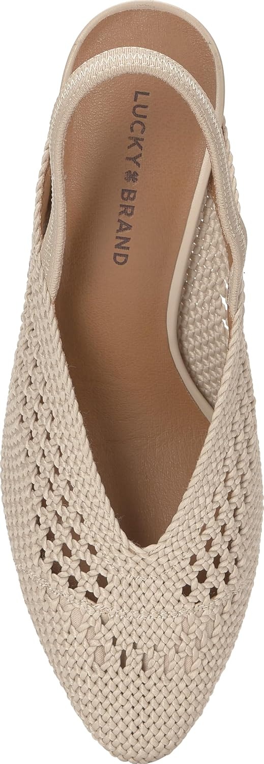 image:imageLucky Brand Melony Woven Slingback High HeelOffwhite