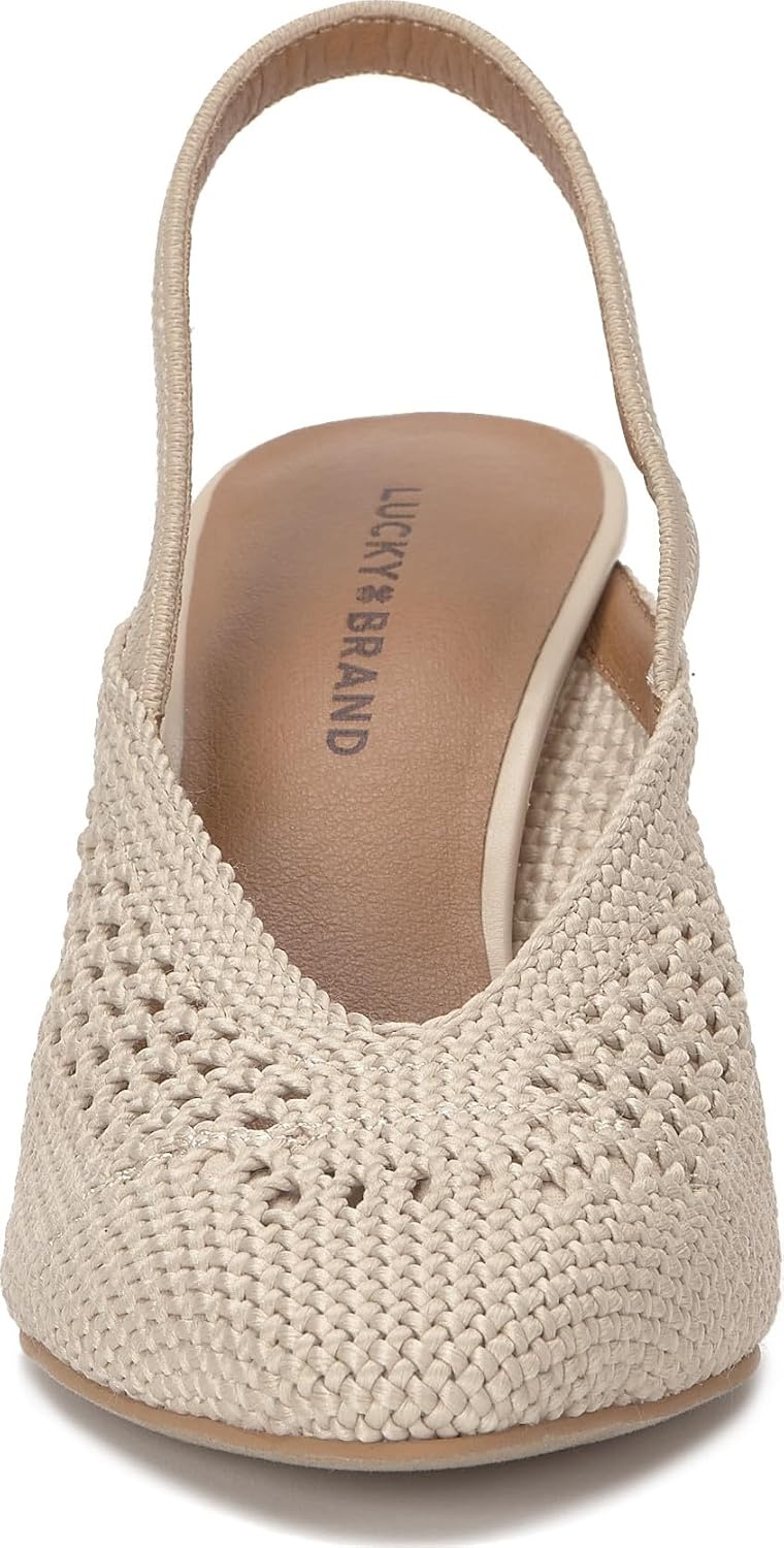 image:imageLucky Brand Melony Woven Slingback High HeelOffwhite