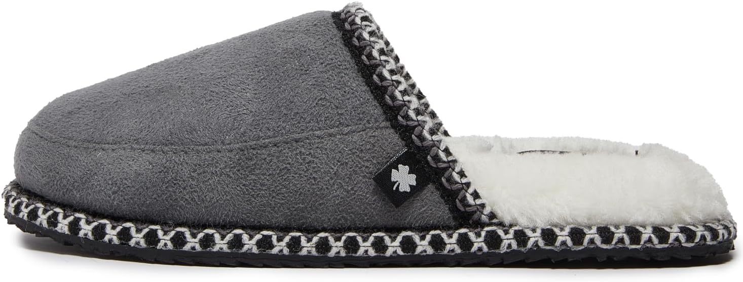 image:imageLucky Brand MicroSuede Memory Foam Boys Slippers Closed Toe Plush Lined House ShoesKids SlippersGrey