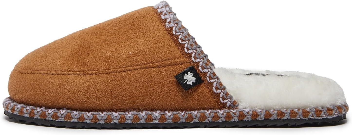 image:imageLucky Brand MicroSuede Memory Foam Boys Slippers Closed Toe Plush Lined House ShoesKids SlippersTan