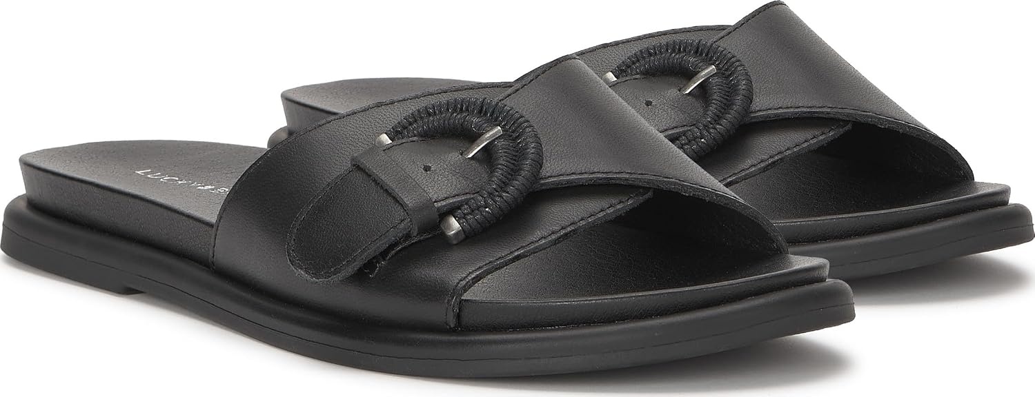 image:imageLucky Brand Suszie Buckle Flat SandalsBlack