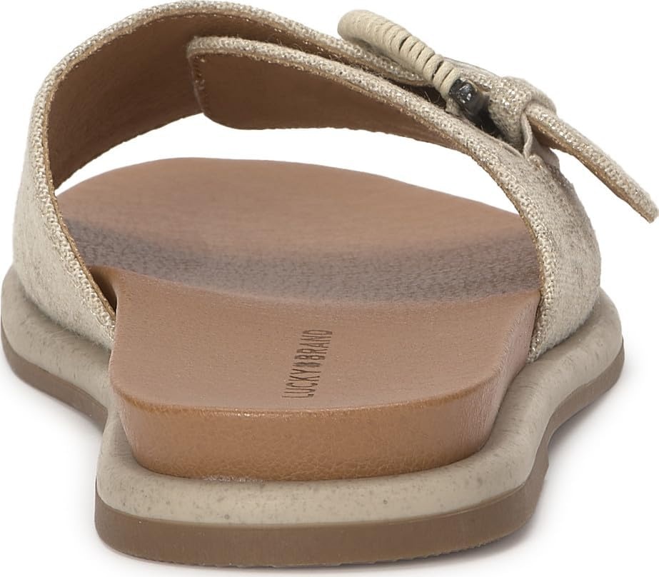 image:imageLucky Brand Suszie Buckle Flat SandalsNaturalPlatino