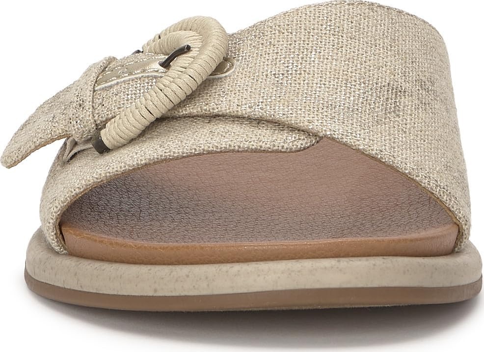 image:imageLucky Brand Suszie Buckle Flat SandalsNaturalPlatino