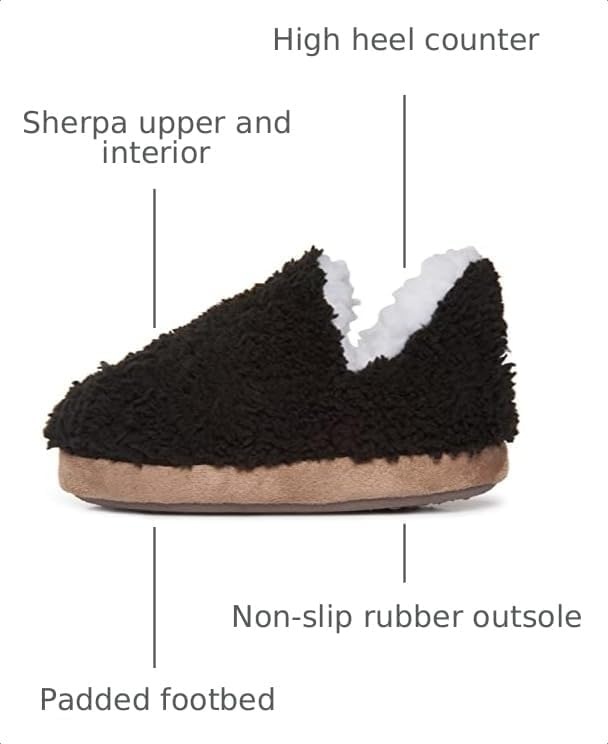 image:imageLucky Brand Toddler Boys Non Slip Sherpa ALine Home Slippers Kids Rubber Sole Indoor House Shoes Bedroom Slipper Size 510Black