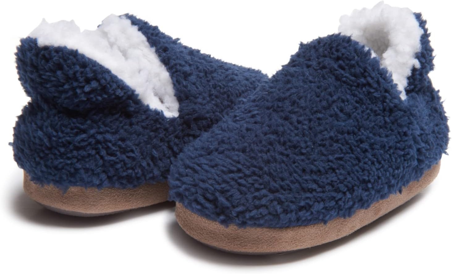 image:imageLucky Brand Toddler Boys Non Slip Sherpa ALine Home Slippers Kids Rubber Sole Indoor House Shoes Bedroom Slipper Size 510Navy