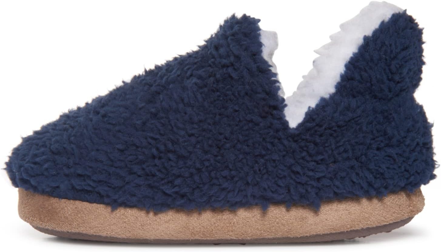 image:imageLucky Brand Toddler Boys Non Slip Sherpa ALine Home Slippers Kids Rubber Sole Indoor House Shoes Bedroom Slipper Size 510Navy
