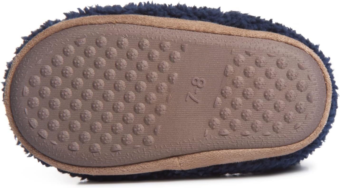 image:imageLucky Brand Toddler Boys Non Slip Sherpa ALine Home Slippers Kids Rubber Sole Indoor House Shoes Bedroom Slipper Size 510Navy