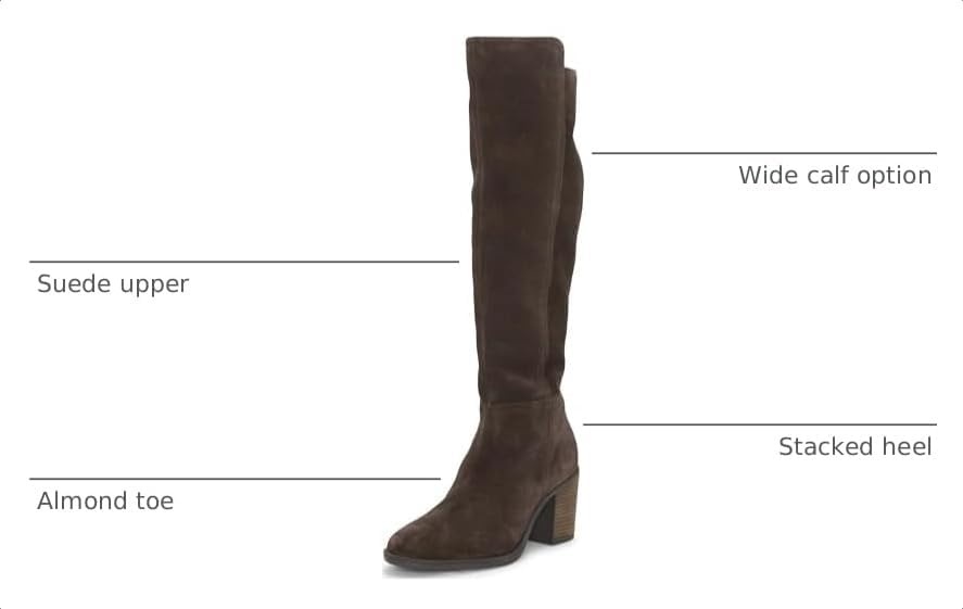 image:imageLucky Brand Womens Bonnay Knee High BootsDark Chocolate Wide Calf