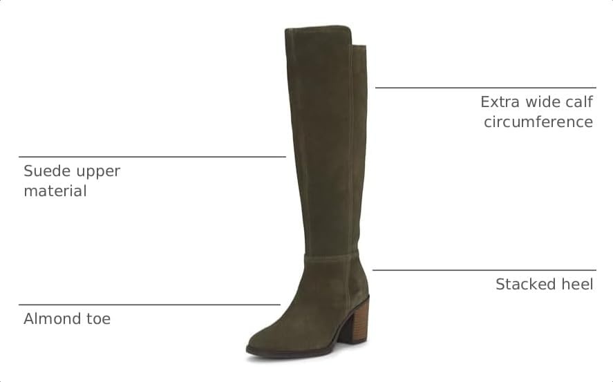 image:imageLucky Brand Womens Bonnay Knee High BootsKhaki Extra Wide Calf