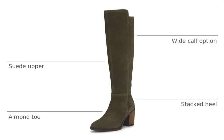 image:imageLucky Brand Womens Bonnay Knee High BootsKhaki Wide Calf