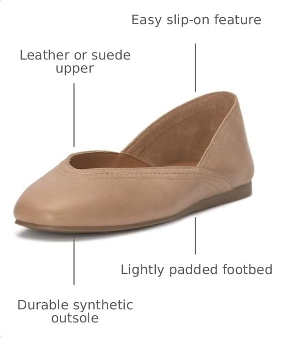 image:imageLucky Brand Womens Womens Alba Ballet Square Toe FlatsCortado