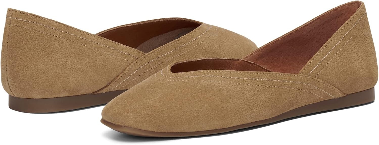 image:imageLucky Brand Womens Womens Alba Ballet Square Toe FlatsDistressed Natural