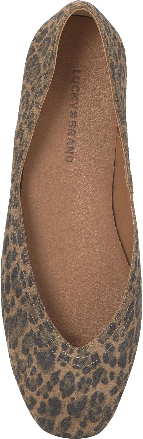 image:imageLucky Brand Womens Womens Alba Ballet Square Toe FlatsNatural Leopard