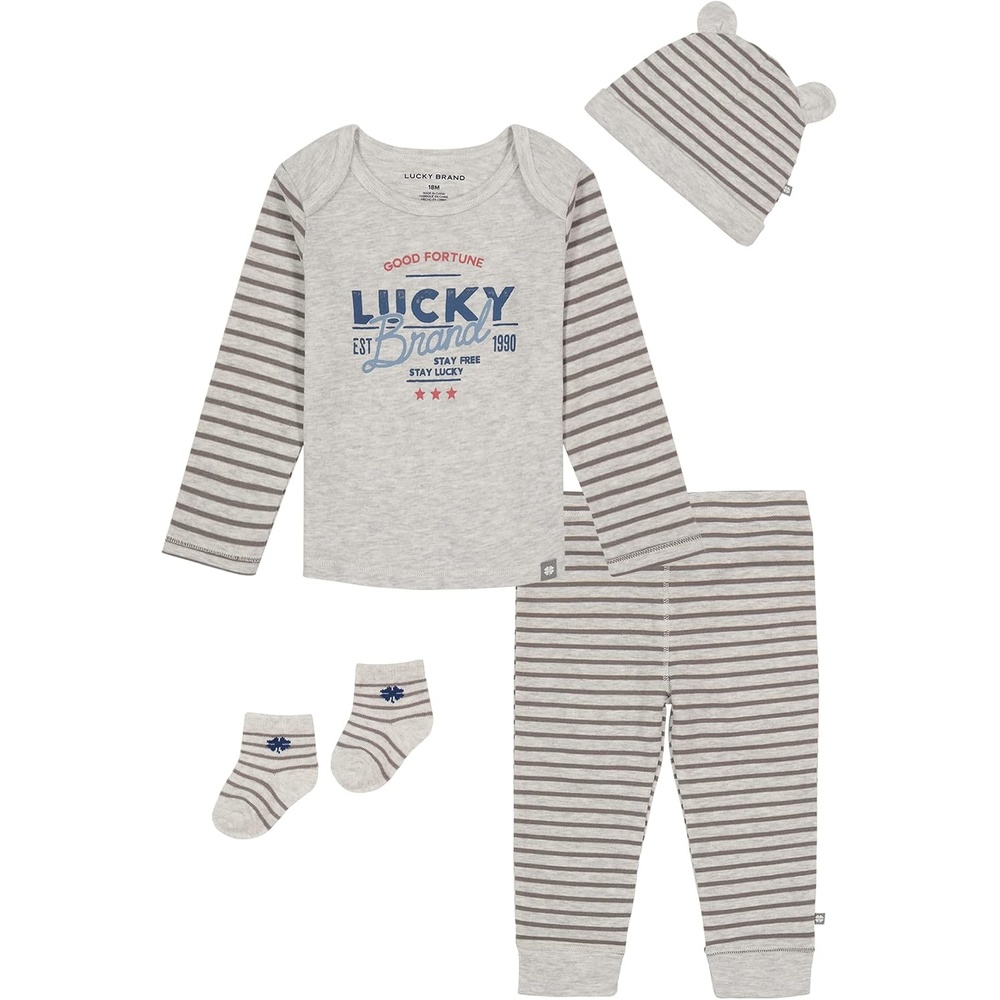 image:imageLucky Brand Baby Boys 3 Pieces Pant SetHeather