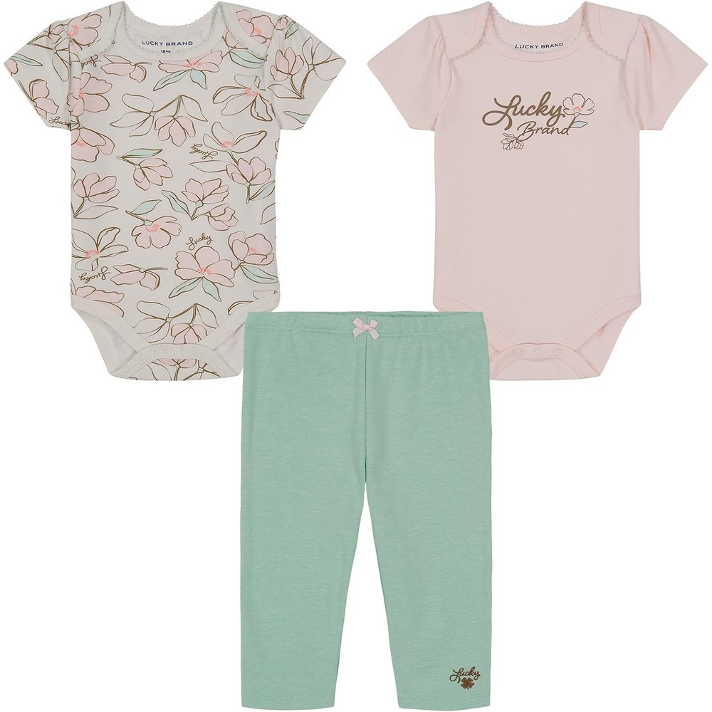 image:imageLucky Brand Baby Girls 3 Pieces Pant SetEgretRosewaterLichen