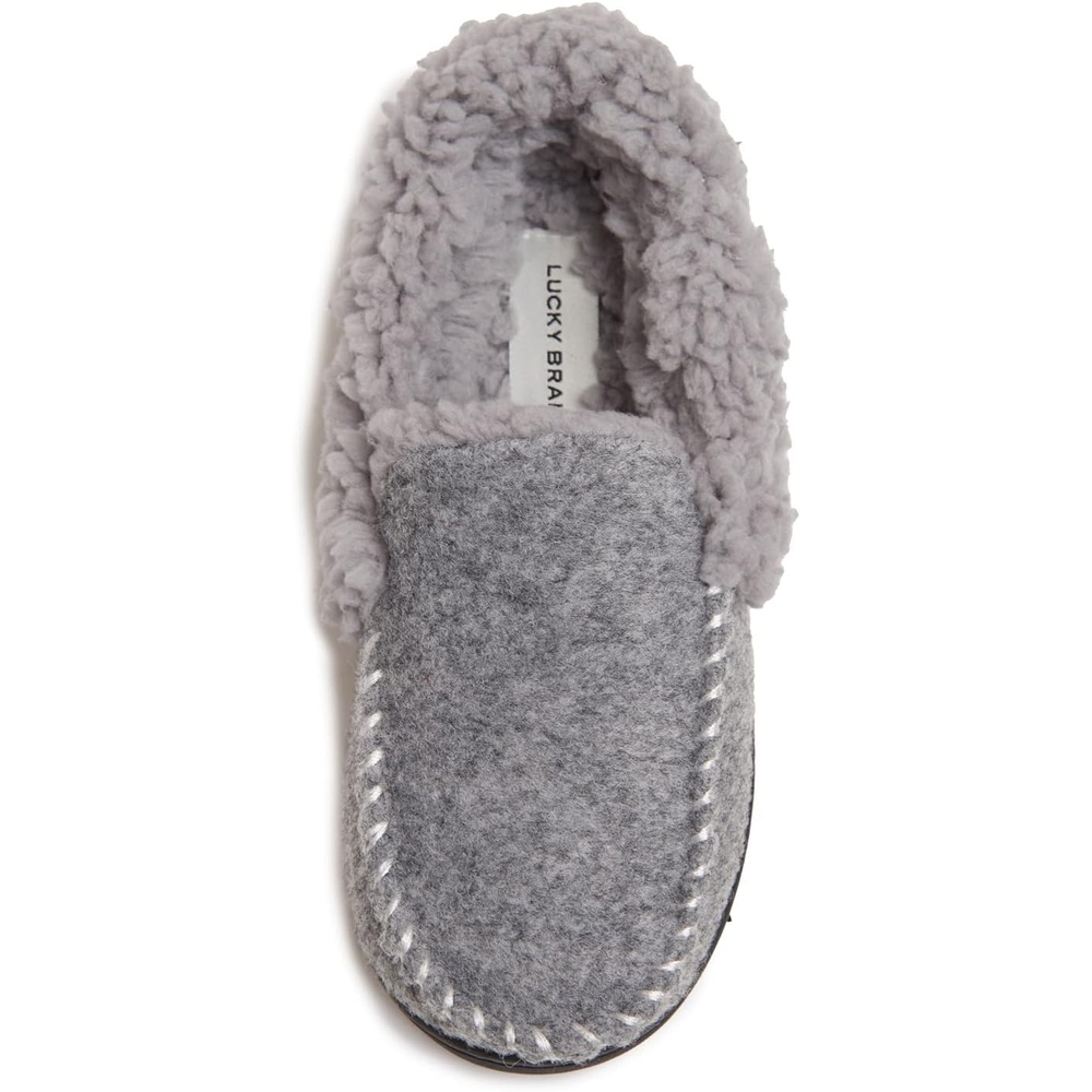 image:imageLucky Brand Boys Faux Wool Aline House Shoes for Kids Memory Foam SlippersGreyGrey